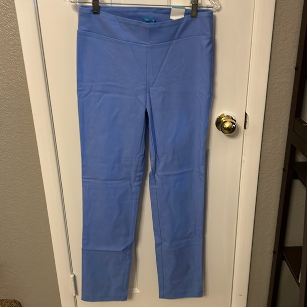 J McLaughlin Women’s (6) Sky Blue Masie Pants Pull On Stretch Straight Leg NWT
